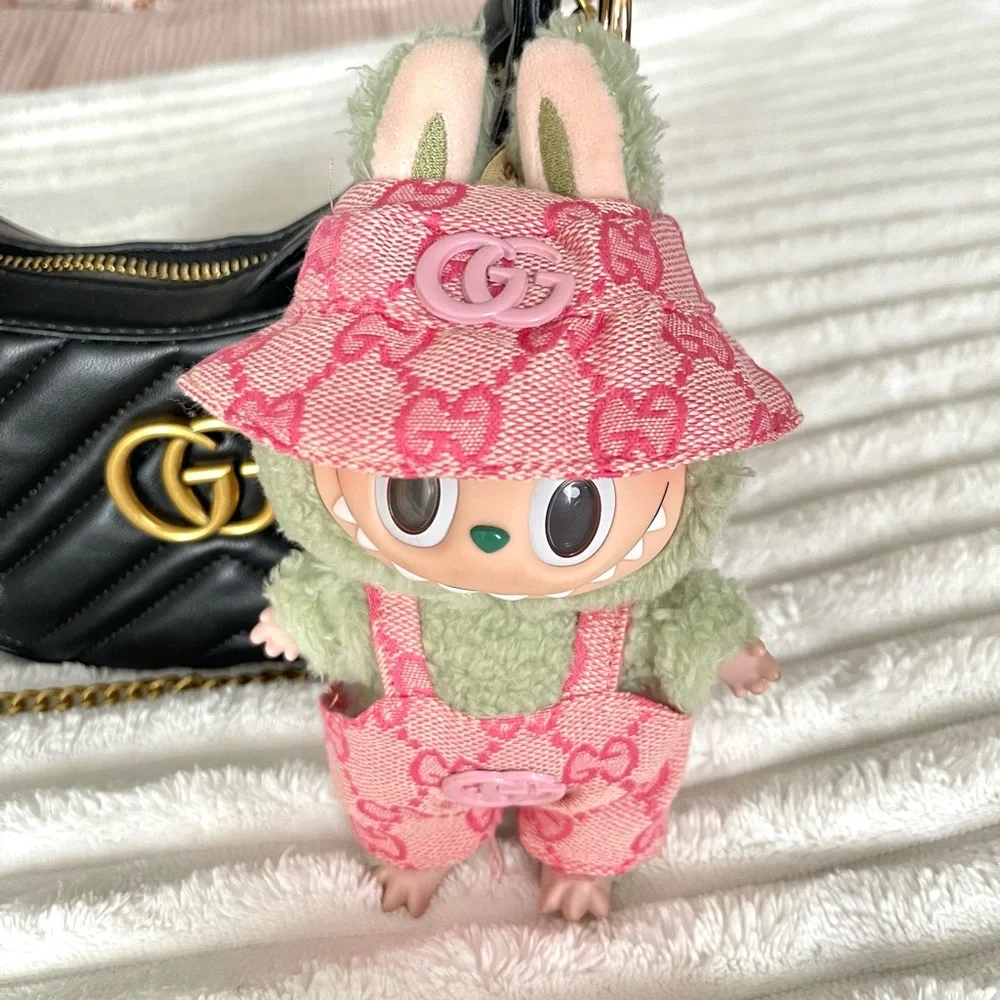 labubu bucket hat and overalls outfit - Picture 2 of 3